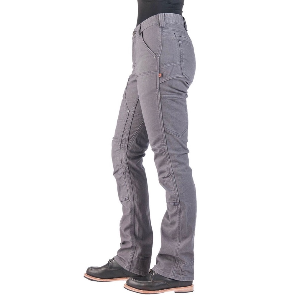 Dovetail Workwear Britt Utility Pants Gray Canvas Straight Leg Size 2x30 Women’s